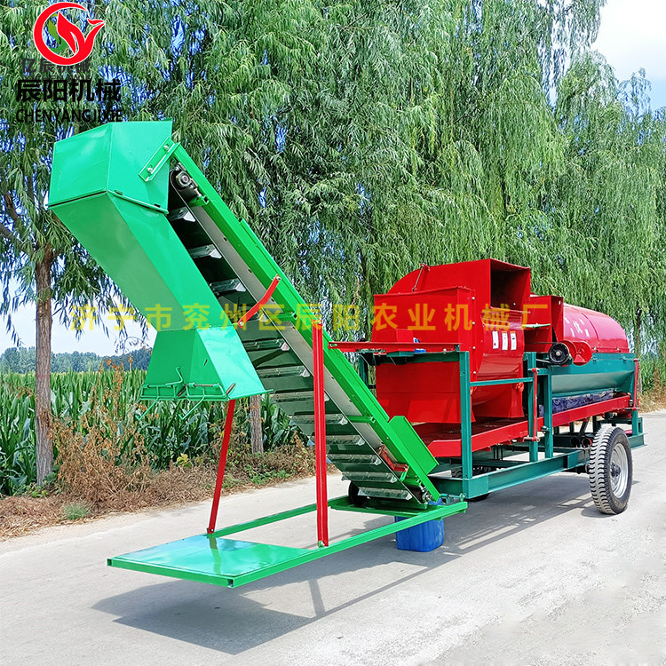 干湿花生摘果秧果分离电机/拖拉机牵引式自动装车装袋款摘果机