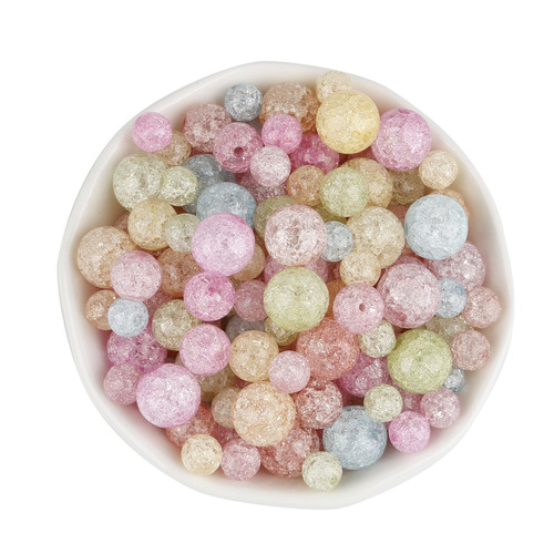 Crystal glass colorful explosion beads round beads loose beads beading diy accessories material bracelet necklace bracelet accessories