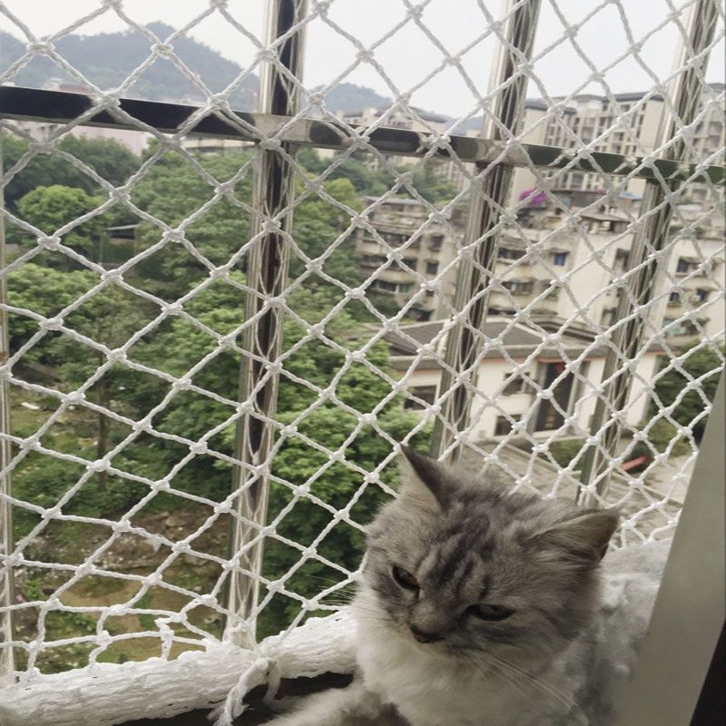 防猫网尼龙网防坠网宠物防逃网网子绳网阳台防护网封窗隔离安代发