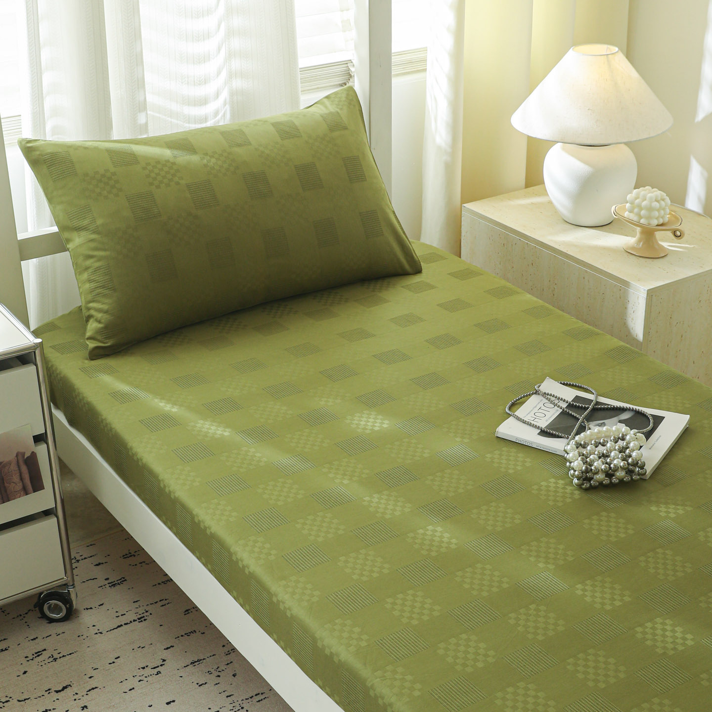 Sombrilla de cama jacquard de algodón de una sola pieza 100 dormitorio de estudiantes de algodón alquilado dormitorio especial lavable a máquina 25 estilos