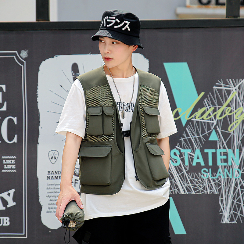 Jiaruest Outdoor Sports Mesh Breathable Fishing Vest Climbing Running Camping Hydration Belt Back Vest