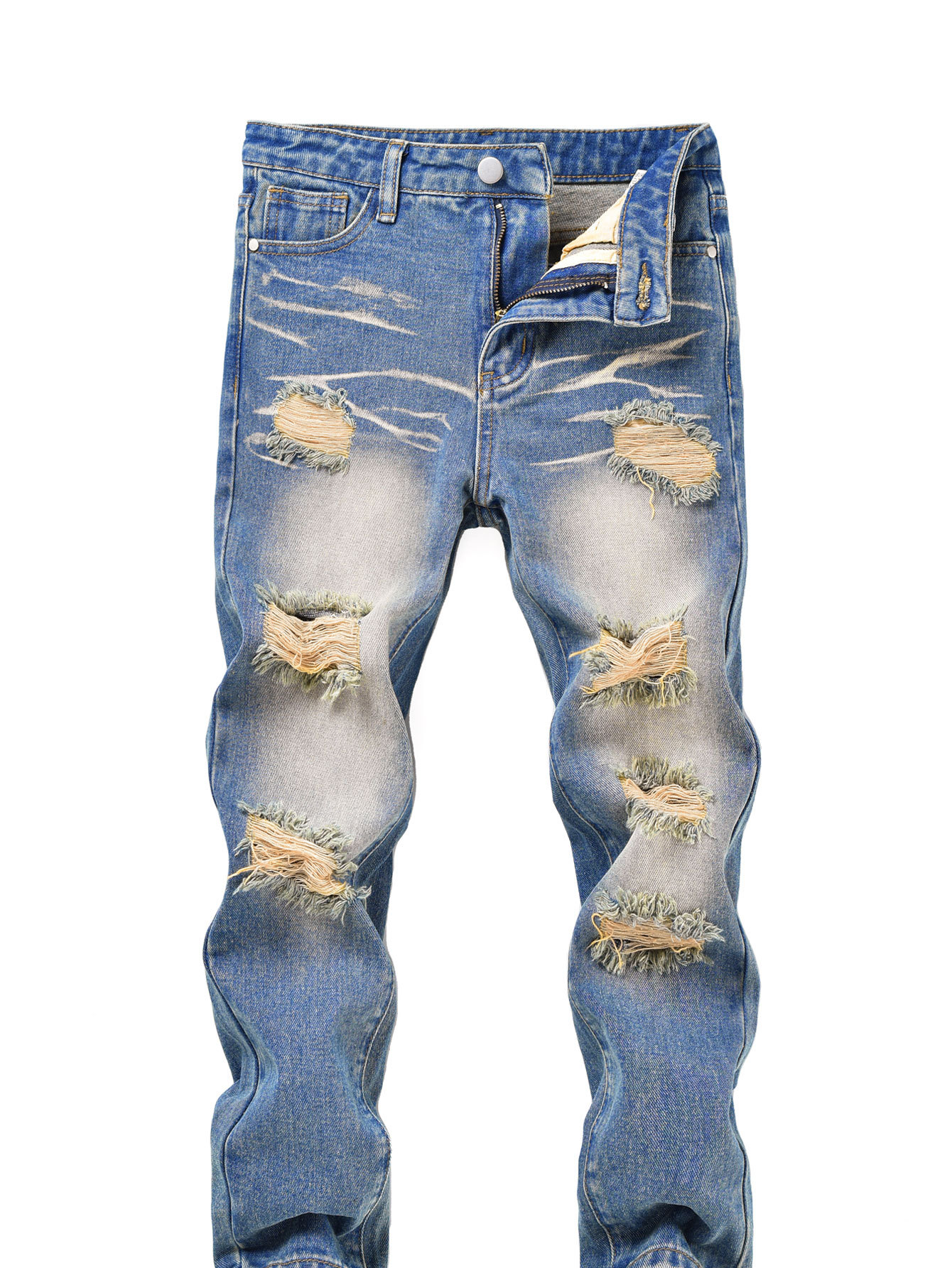 Rippade jeans för pojkar vardagsbyxor barnmode_voghion.com