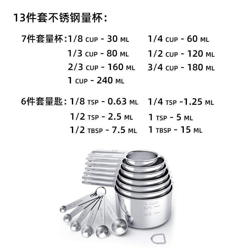 ♡ ステンレス製計量カップ計量スプーンセットスケール付きベーキングメジャーバーチャルアマゾン調味料スプーンコーヒー計量スプーン|undefined