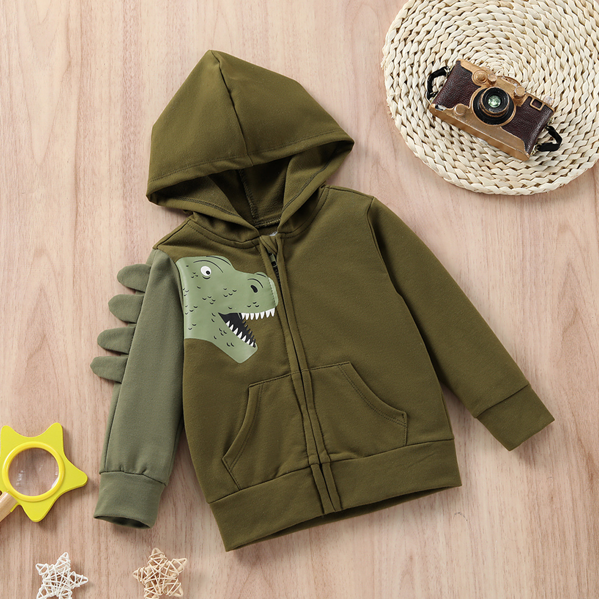 260g Weight Children's Sweatshirt Children's Clothing Type Long Sleeve Sleeve Length Cute Dinosaur Skull Cotton Hoodies & Knitwears