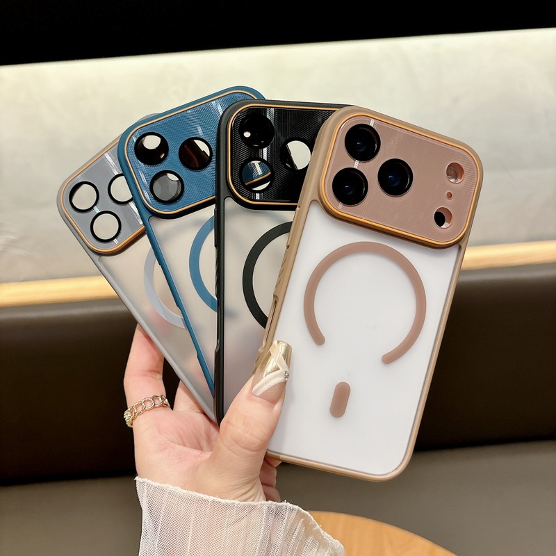 适用iPhone17PROC口磁吸手机壳苹果14大视窗天眼防滑边框防摔PC壳|undefined