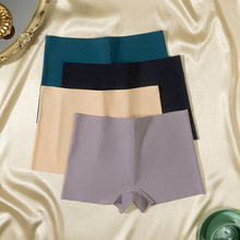 跨境欧码女士平角裤冰丝无痕内裤女透气高弹力打底裤安全裤不卷边