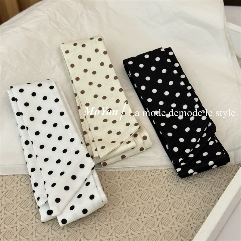 2025 весна и лето новый корейский длинный шелковый шарф ретро волновая точка шарф шарф