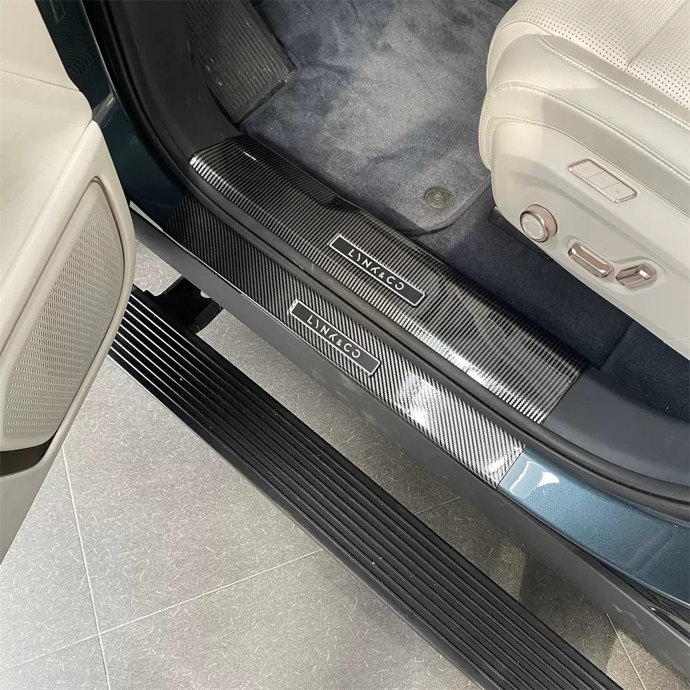 领克900改装专用 碳纤维迎宾踏板 碳纤纹后护板 内门槛条 门坎条