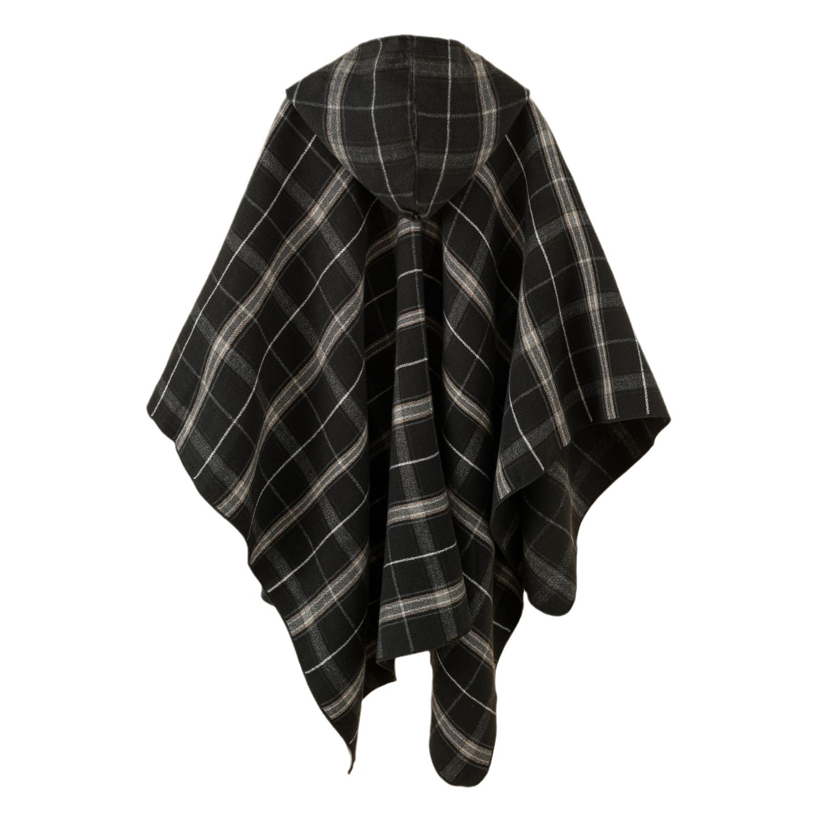 2022 nuevo mantón estilo coreano Otoño e Invierno Cachemira monocromo de las mujeres rayas split con capucha del cabo moda caliente