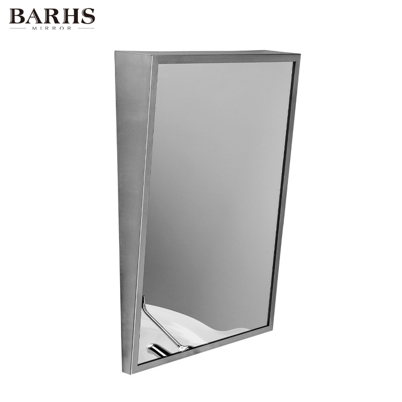 Brushed Stainless Steel Frame Adjustable Tilt Angle Bathroom Mirror Disabled Accessible Toilet Bathroom Mirror