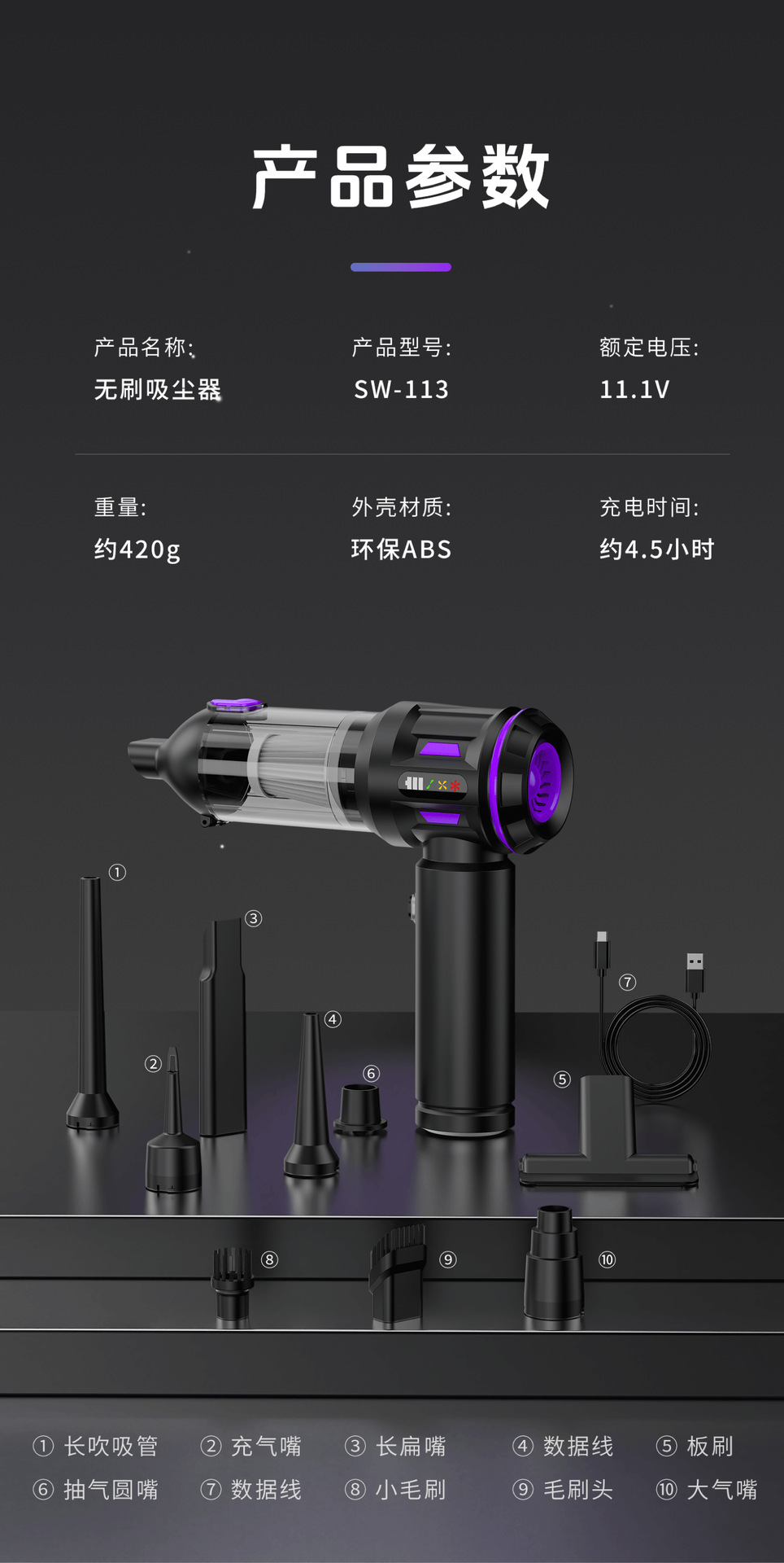 Car Vacuum Cleaner Wireless Digital Display One-Piece Dust Blowing and Suction Integrated Handheld Dust Blowing and Air Extraction Small Mini Vacuum Cleaner