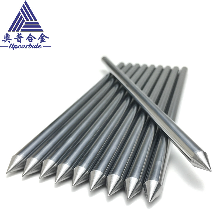断裂韧性10.5硬度91.8HRA硬质合金圆棒一头磨尖8*200*45°钨钢棒