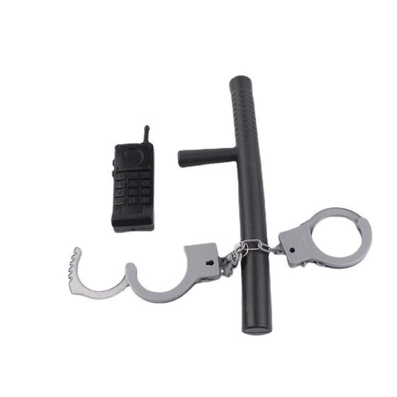 Halloween decoration Children's Day plastic batons handcuffs walkie-talkie three-piece set role play suit props