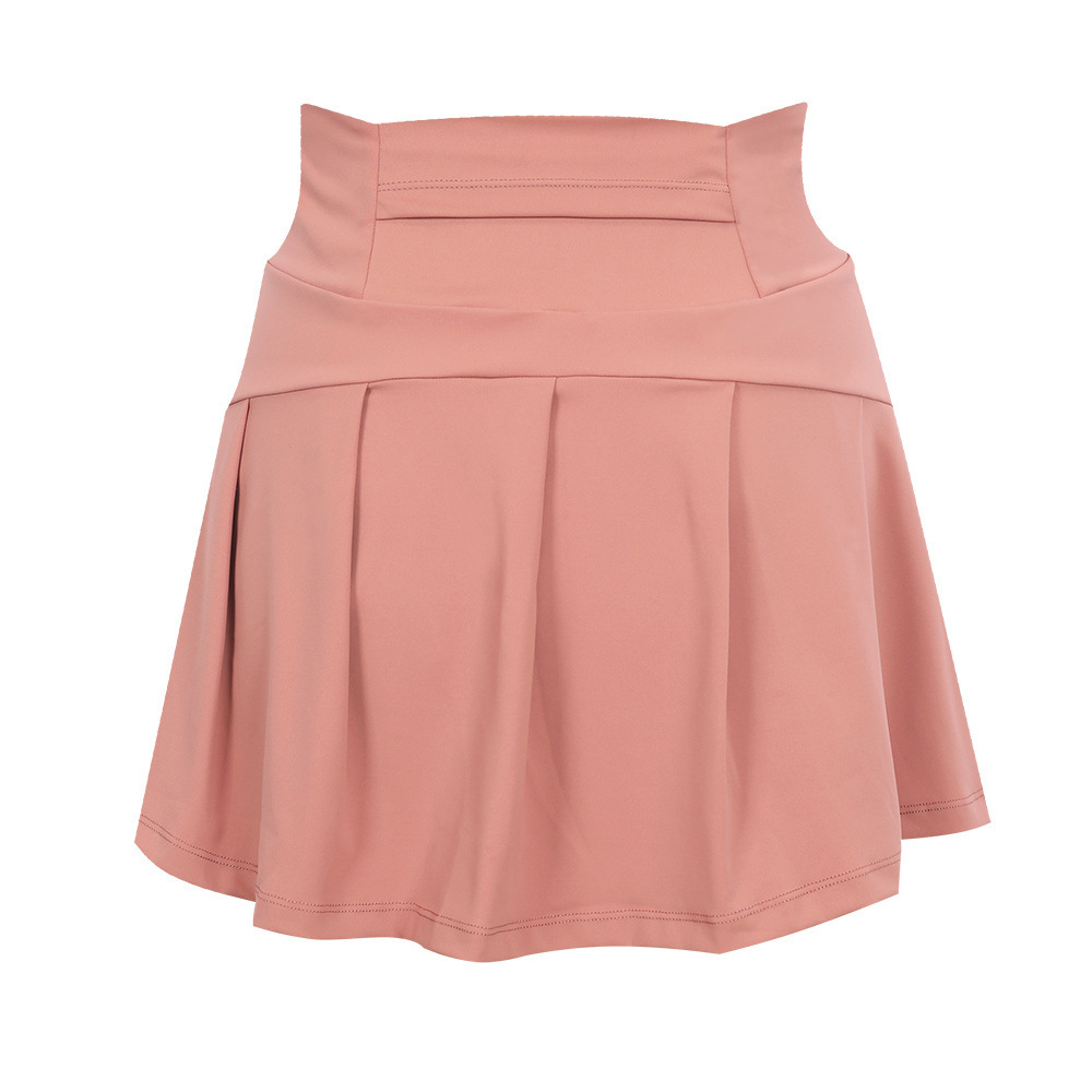 Falda de tenis de nailon estilo Lulu, de alta elasticidad, de seda helada, fina, transpirable, antiexposición, para yoga y deportes, para mujer.
