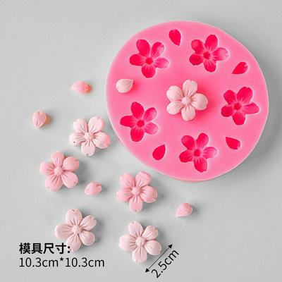 花の葉桜の花びらケーキデコレーションシリコンモールドフォンダンチョコレートデザートテーブルオーナメントベーキングモールド|undefined