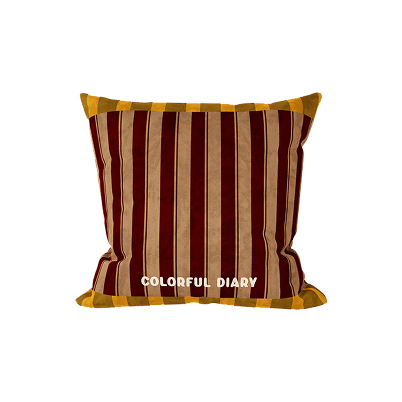 Bauhaus estriado almohada de color contrastante simple retro americano casa sala de estar sofá cojín de respaldo desmontable funda de almohada
