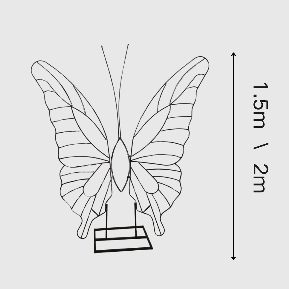 Decoración de mariposa gigante, flor, boda, belleza tridimensional, decoración Chen, alas, ventana, paisajismo, decoración de la escena, accesorios