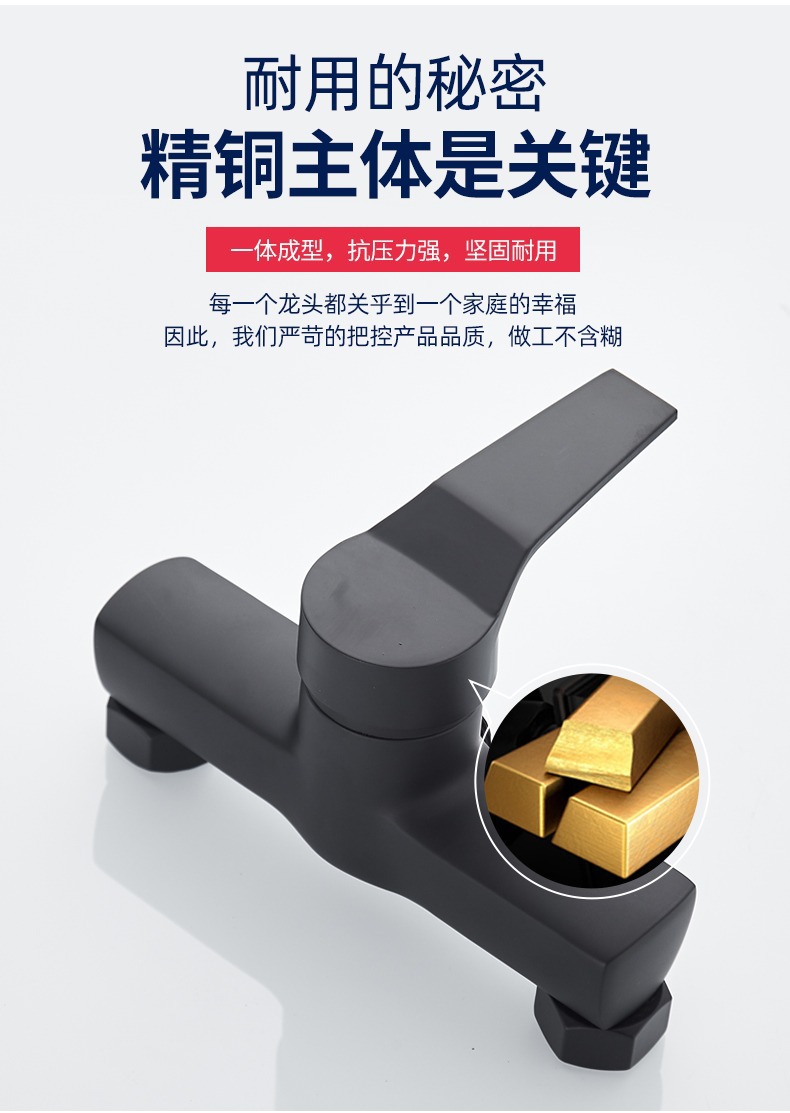Black shower faucet, bathroom water heater, bath, shower head, faucet, cold and hot water mixing valve Application Scenario