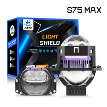 新款S75方形透镜双直射激光大灯3寸BI LED汽车LED大灯双光透镜H4