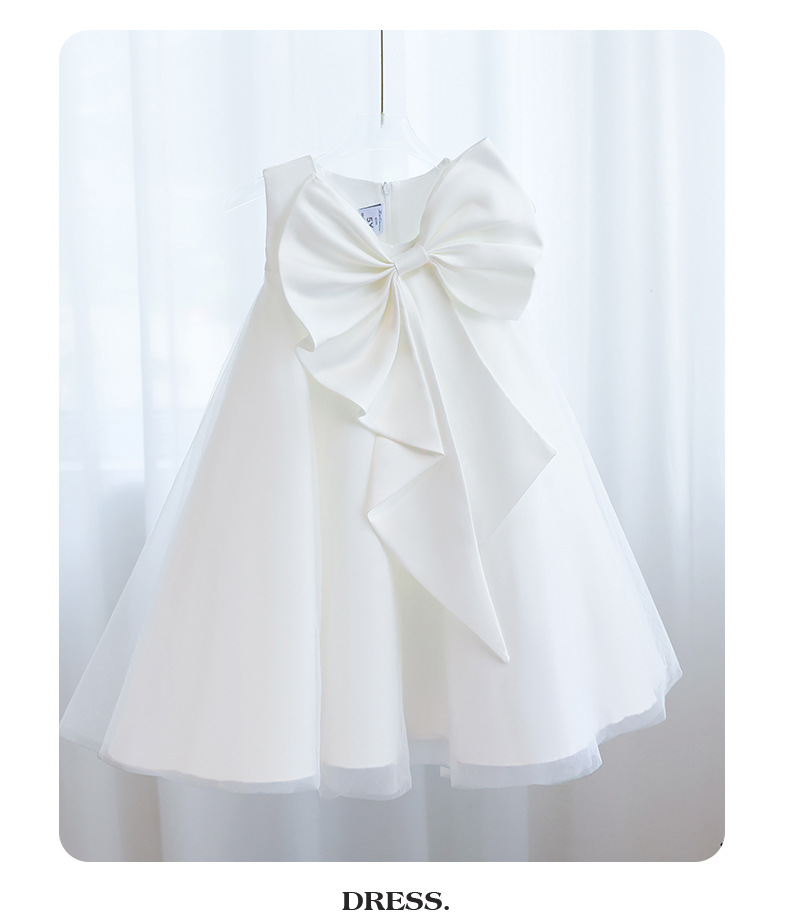 416g Weight Children's Dress Children's Clothing Type Above Knee Dress Length Type Sleeveless Sleeve Length Party Dress Dresses Type Polyester Fabric Type High Waist Waist Line Kids(7-16Years) Age Group Party Occasion Round Neck Neckline Loose Fit Type Solid Color Pattern Winter, Summer, Spring Season Girl'S Gender Bowknot Design Princess Style Princess Solid Color Bowknot Polyester Girls Dresses 15