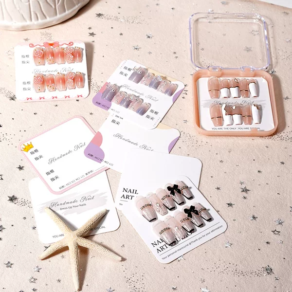 Manicure cardboard wear nail display card finished packaging box simple small card design wholesale