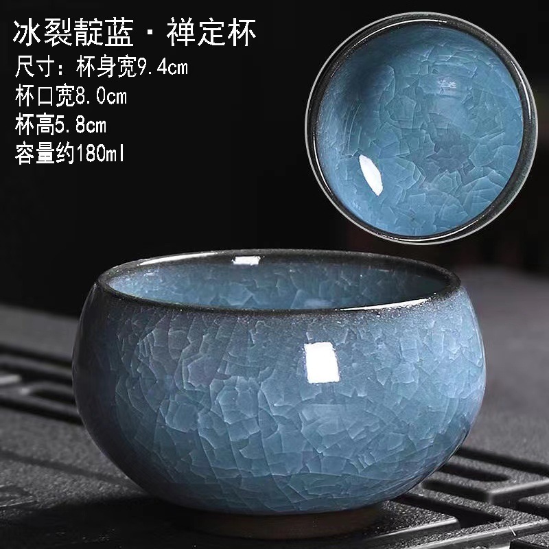 Taza de maestro de hielo único esmalte de hielo negro de grado maestro de hielo hidratado taza de meditación taza de huevo de dragón de cerámica resistente al quemado