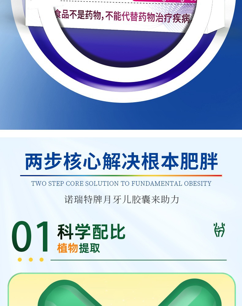 Norelt Moon Capsule Slimming Formula with Cassia Seed Alisma Lotus Leaf 30 Capsules key features