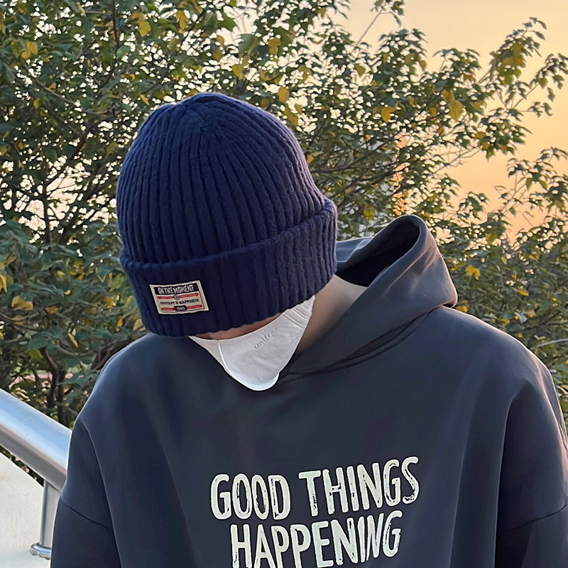 Wool versatile autumn and winter, thicked insulation cover, cap, cold hat, big head circumferce, knitted hat for_voghion.com