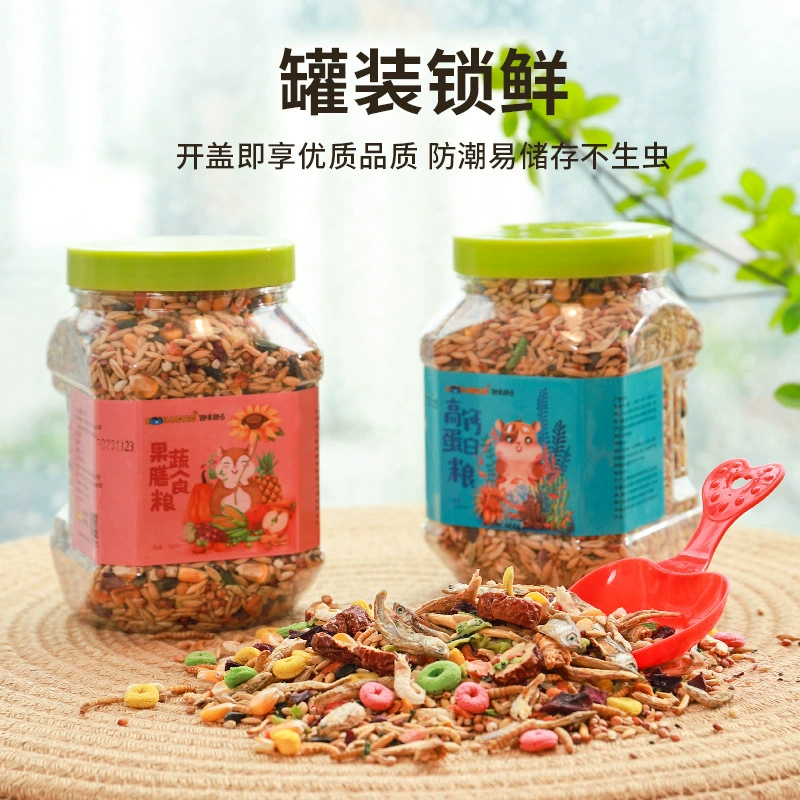 [Фрукты и овощи, 1200 мл] Корм ​​для хомяков, корм для мелких домашних животных, корм для золотого медведя, зерновой основной корм, бочка для корма