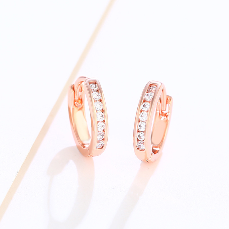 Pendientes de aro chapados en oro – estilo minimalista europeo, joyería femenina clásica