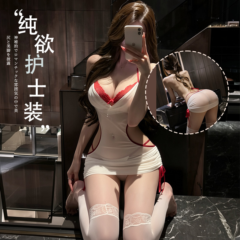 Sweet and charming lingerie, sexy lace nurse outfit, figure-hugging skirt, uniform, pure and alluring, qqny, seductive sleepwear, and a set of revealing outfits Sweet and charming lingerie, sexy lace nurse outfit, figure-hugging skirt, uniform, pure and alluring, qqny, seductive sleepwear, and a set of revealing outfits