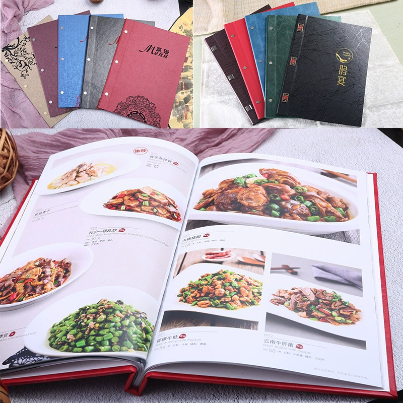 Кожаное меню отеля меню каталог производство металлические аксессуары внутри страницы оптом