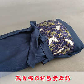 批发古琴囊藏青琴衣拼色棉布琴套文艺单肩背古琴袋中国风古琴包