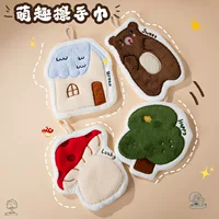 Симпатичные коралловые бархатные полотенца для рук, висящие на кухне, мытье рук, впитывание воды и утолщение тряпки для дома