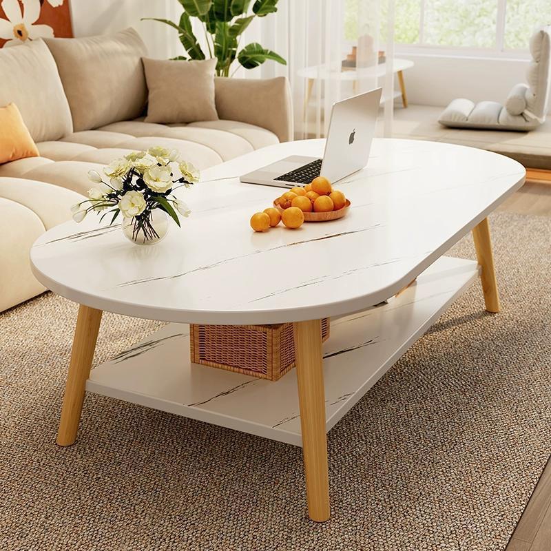 Oval Coffee Table Small Apartment Living Room Home Sofa Tea Table Simple Modern Rental House New Style