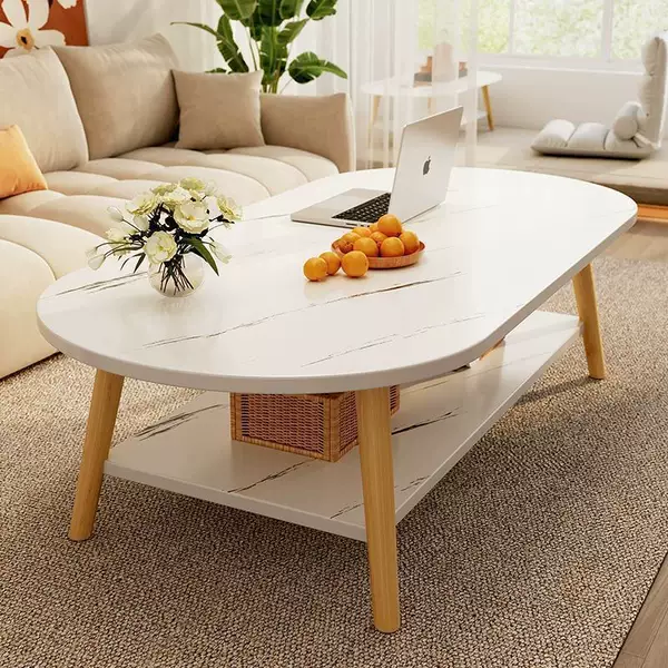 Oval Coffee Table Small Apartment Living Room Home Sofa Tea Table Simple Modern Rental House New Style