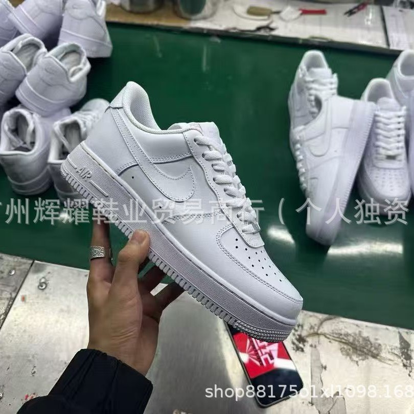 Zapatos Putian versión alta Air Force One AF1 clásico femenino macaron blanco puro blanco y negro zapatos blancos puros
