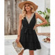 Summer New Women's Clothing 2024 Fashion Fresh Style Solid Color V-neck Sleeveless Lace-up Mini dress