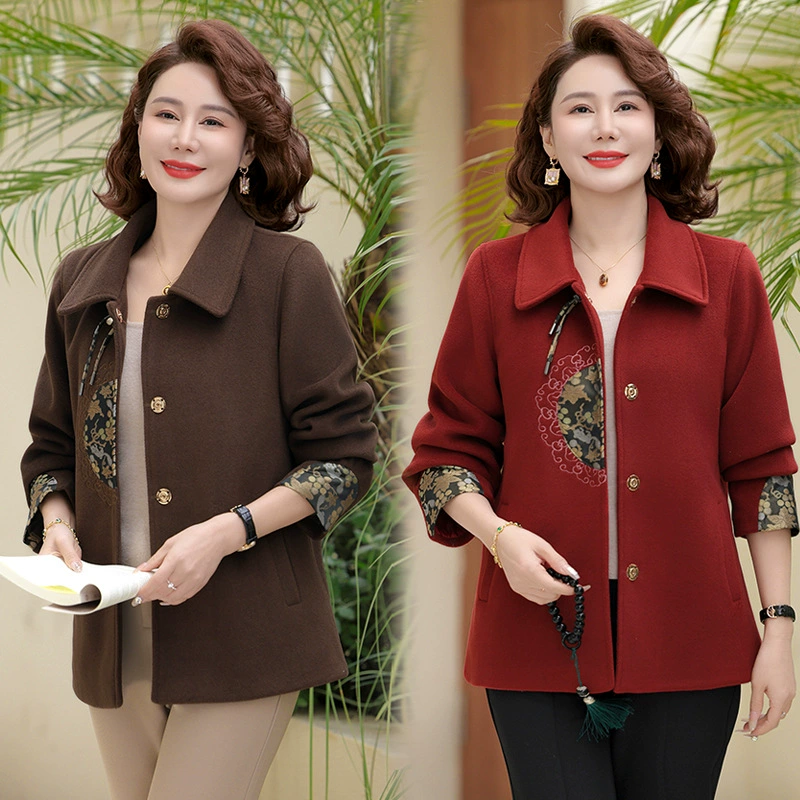 Весенняя куртка для мамы, новая повседневная куртка в китайском стиле для женщин среднего и пожилого возраста 50 и 60 лет, весенне-осенняя одежда и топы для пожилых людей