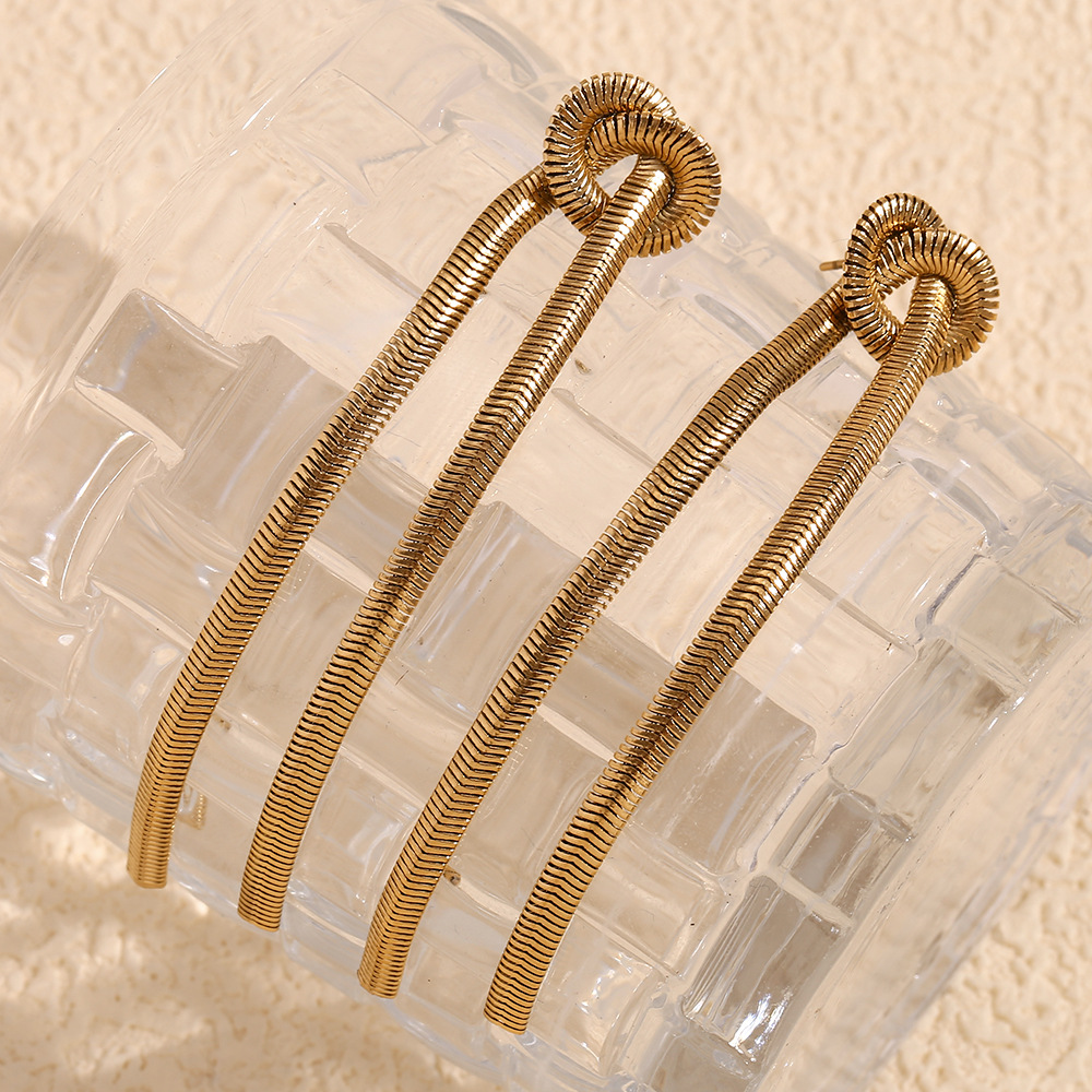 Gold Color Knotted Tassel Earrings