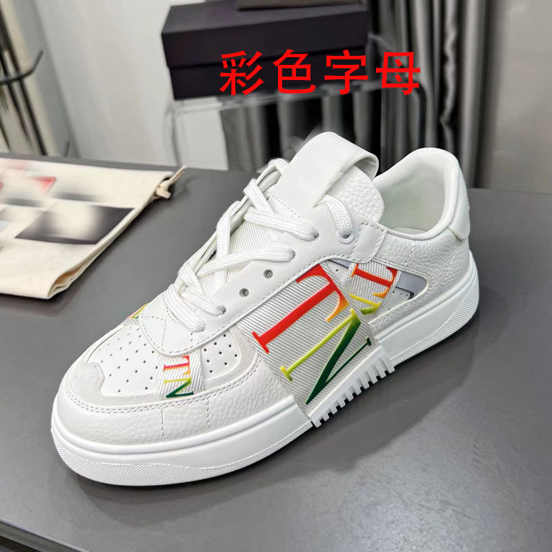 男女兼用の新しいクロスボーダー白靴、カップルモデル、厚底、レースアップ、カラーブロック文字、通気性、ファッショナブルでシンプル|undefined