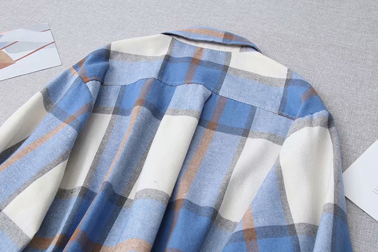 spring plaid loose blouse NSAM47585