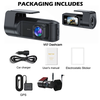 rear dual recording, GPS parking — Driving recorder - front-of-the-car-inside-the-car-wifigps