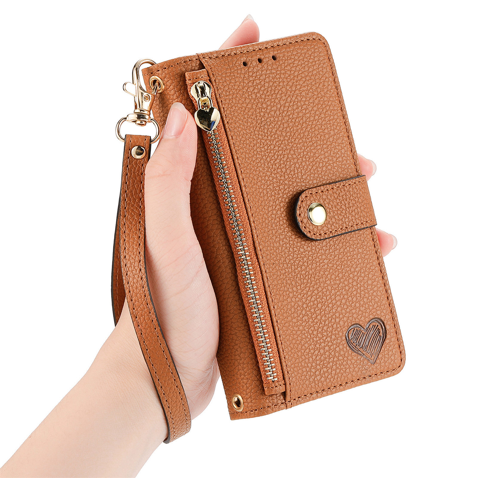 109g Weight iPhone Applicable Brands Phone Cases Classification tpu, Pu Leather Material Heart Shape, Solid Color Pattern Basic Style Heart Shape Solid Color Tpu Pu Leather Wallets 19