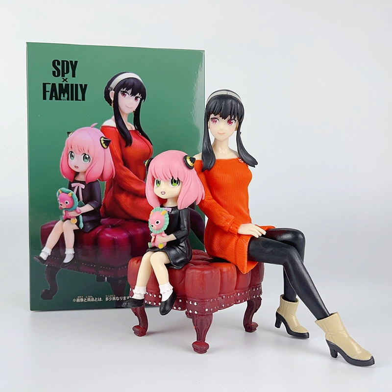 Комплект фигурок аниме (Spy x Family) Аня и Ёр PVC настольные статуэтки, Duo сидячие, вес 0.179 кг