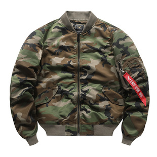Autumn and winter camouflage coat live supply [plus cotton/thin] air force ma1 bomber jacket male bomber jacket