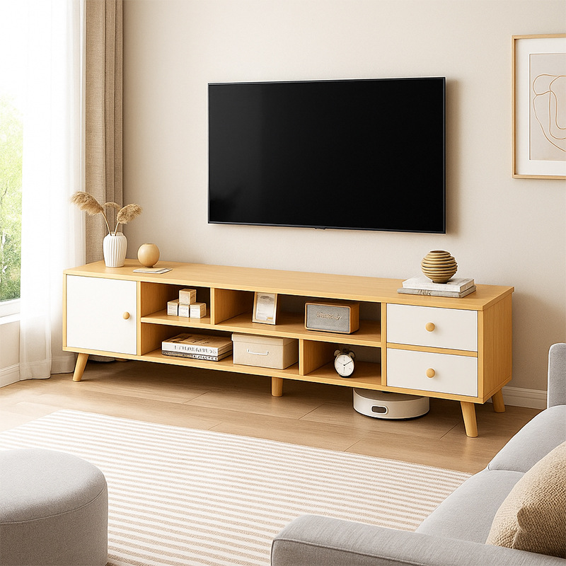 电视柜客厅025新款家用小户型落地简易电视收纳储物柜一体电视机