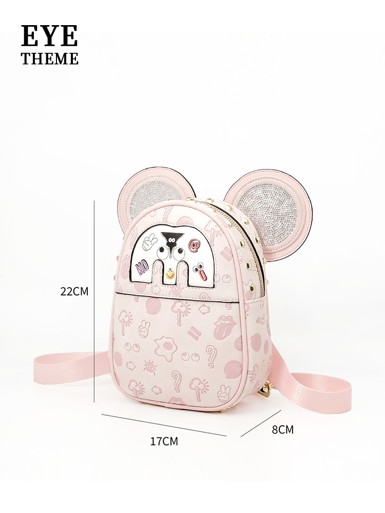 Hermosas chicas empujadas con cremallera doble sección mochila para mujeres bolsas de diamante de diseño de sensación de bolsas de estudiantes 2641 #