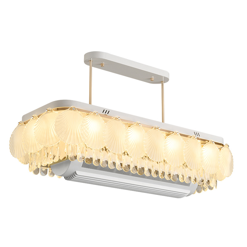 Luz de techo conchas francesas de viento crema 2026 atmósfera ligera de lujo restaurante dormitorio principal sin lámpara de ventilador de hoja 413L