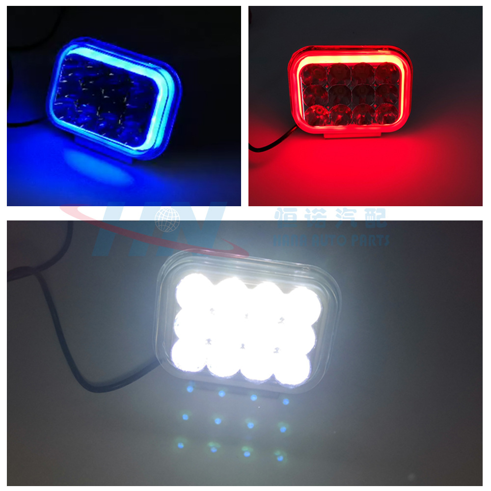 Luz de trabajo de motocicleta auto luz de trabajo multicolor luz de flash de motocicleta auto Luz de cola de motocicleta auto multicolor